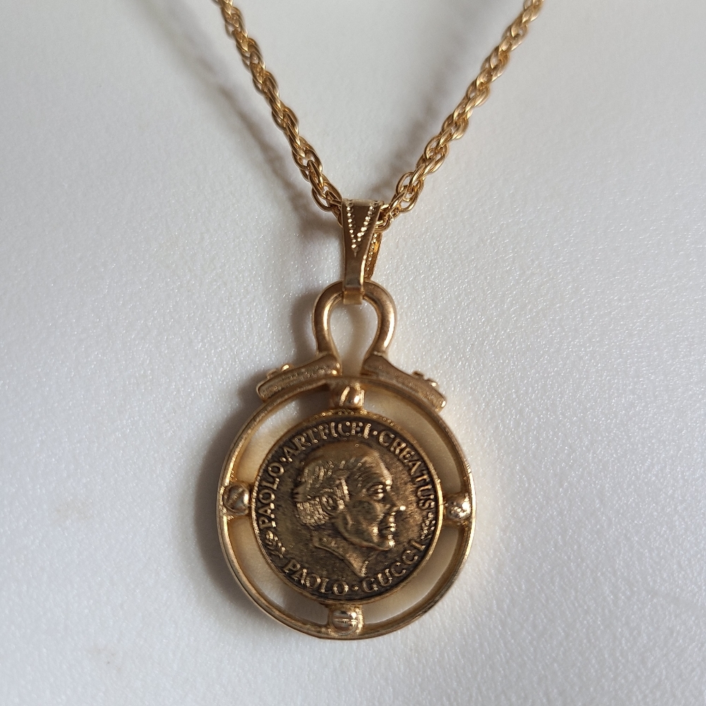 Vintage european coin gold tone necklace